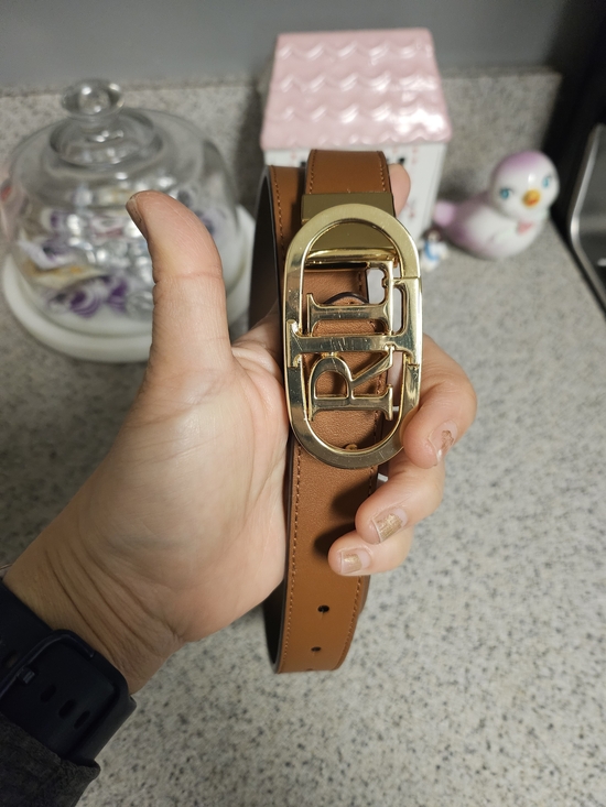 Ralph Lauren Brown Leather Belt with Gold RL Buckle main image 8